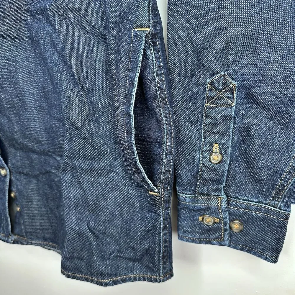Carhartt Women's Relaxed Fit Midweight Denim Long-Sleeve Over Shirt Sz S - Picture 4 of 7